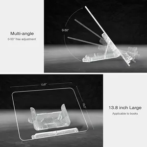 Supporto per Laptop in acrilico, espositore per libri con angolo di UPERGO regolabile, supporto per libri di cucina pieghevole, supporto per libri leggeri per riviste