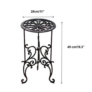 Soporte de planta duradero de hierro fundido Pioneera, soporte para maceta de 1 nivel, estante de exhibición para <span class=keywords><strong>plantas</strong></span> de interior y <span class=keywords><strong>exterior</strong></span> de estilo Vintage para el hogar - Product Image 2