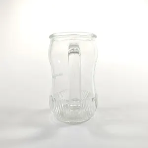 Venta caliente 250ml 8,3 oz Tazas de cerveza de vidrio transparente Taza con asa personalizada