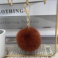 2025 Offre Spéciale pas cher personnalisé Style Simple moelleux mignon 8cm fausse fourrure Pom Pom boule de fourrure porte-clés