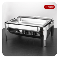 Chauffe-plat de luxe en acier inoxydable de 9 L, alimenté à l'alcool, contrôle manuel de la température (50-70 °C) pour hôtel, restaurant, buffet