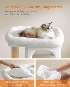 ต้นไม้แมวสตาร์มูน, คอนโดแมวขนนุ่มสำหรับแมวขนาดใหญ่สูงสุด 16 ปอนด์, ที่ลับเล็บสีขาว - Product Image 2