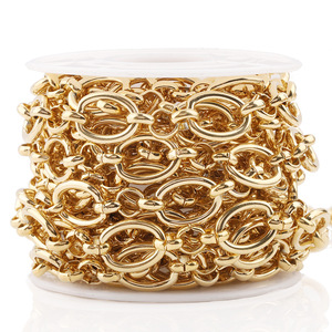 Handmade <b>Chain</b> Combination <b>Chain</b> Stainless Steel Gold Plated 3:1 Oval Link DIY Bag <b>Waist</b> <b>Chain</b> - Product Image 1