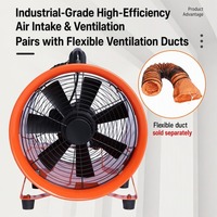 Ventilateur axial portatif sûr et pratique, haut débit d'air, 220V, ventilateur d'évacuation, moteur en cuivre pur