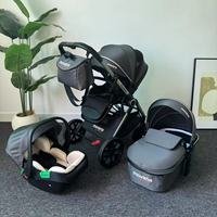 Poussette Bébé 2026 Nouveauté Chaudement Recommandée, Châssis en Alliage d'Aluminium, Panier de Sommeil Multifonctionnel, Peut Être Utilisé en Position Assise ou Allongée, Pliable 3-en-1, Capacité de Charge 15kg