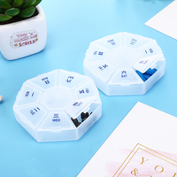 Pilulier en plastique personnalisé en gros 7 jours avec braille hebdomadaire tablette conteneur polygone médecine cas de stockage organisateur