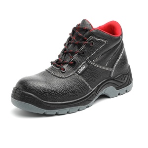 Zapatos de seguridad industriales de alta resistencia <span class=keywords><strong>para</strong></span> hombres <span class=keywords><strong>Botas</strong></span> de trabajo de goma de cuero con punta de acero de corte alto con tapa de trabajo en frío y caliente de PVC resistente - Product Image 1