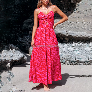 2024 nouvelles robes femmes dame élégant Spandex Polyester vêtements pour femmes robe imprimé fleuri robe de plage pour les femmes - Product Image 6