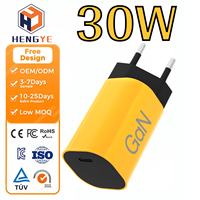 Chargeur mural rapide pour téléphone portable compatible avec la prise EU, 30W GaN, un seul port USB C, OEM ODM, charge rapide