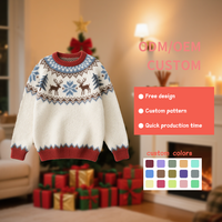 Pulls de Noël pour femmes en tricot confortable de haute qualité OEM, col rond classique, pulls de Noël moches personnalisés en tricot pour femmes