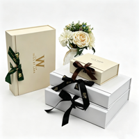 Boîte en papier rigide de luxe personnalisée avec logo en feuille d'or, emballage pour parfums, cosmétiques, bijoux, boîte cadeau magnétique avec ruban en satin
