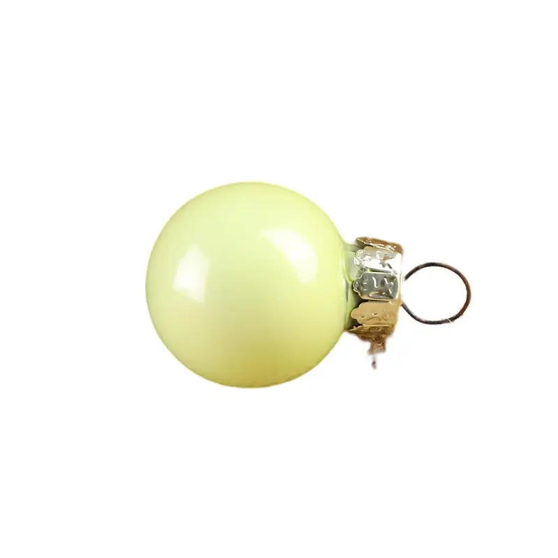 Customized Creative hand-painted christmas decorations round hanging yellow glass ball christmas tree pendant