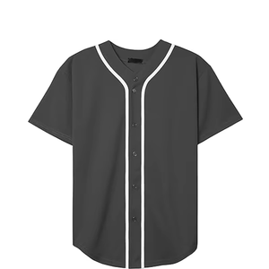 Kualitas Terbaik sublimasi polos leher V kosong cepat kering kemeja olahraga kancing Jersey bisbol - Product Image 6