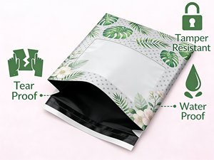 Sobres de Polipropileno Tropicales con Ventana |   Bolsas de Envío Impermeables y Resistentes a Desgarros para Ropa y Regalos - Product Image 4