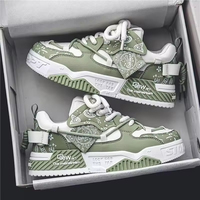 Sneakers plateforme respirantes à lacets de haute qualité, chaussures décontractées pour hommes, dessus en PU/PVC, toutes saisons