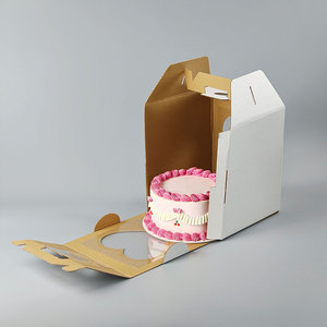 White Self Erecting Paperboard Box With Heart Window And Handle Rectangle Shape <b>For</b> <b>Gift</b> Craft Use - Product Image 2