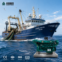Moteur diesel marin Sinotruk WD615 Série 110-257KW 1800-2100RPM à démarrage électrique 4 temps pour bateaux de travail/pêche