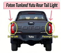 Conjunto de Luzes Traseiras para Caminhonete Foton Tuoluozhe Yutu 8/9, Luzes de Freio Esquerda e Direita, Tampa da Luz Traseira