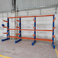 Étagère cantilever industrielle robuste double face en acier, directement de l'usine, pour système de stockage de tuyaux et de barres d'acier en entrepôt industriel