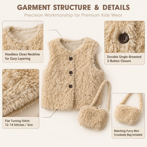 Korean Style <strong>Girls</strong> Plush Vest Winter New Thick Warm Fuzzy Waistcoat Cute Baby <strong>Girl</strong> Fleece <strong>Gilet</strong> with Matching Bag - Product Image 4