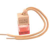Diffuseur de parfum pour voiture en verre, forme carrée, 8 ml, avec logo personnalisé, dégradé noir givré, bouchon à vis en bois