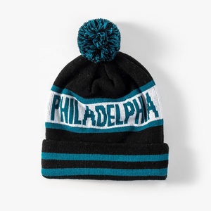 Bonnet tricoté sur mesure vente en gros chapeau chaud d'hiver à pompons avec balles tricotées Jacquard dessus pour hommes femmes unisexe adulte <span class=keywords><strong>ski</strong></span> - Product Image 4