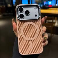 Coque en maille pour dissipation thermique cellulaire pour iPhone 17 PROMAX, Housse magnétique douce pour la peau, Protection anti-chute style Apple 16 pour iPhone 15