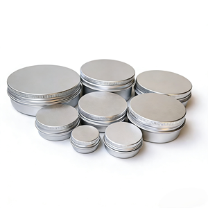 Boîtes rondes en aluminium vides de plusieurs tailles et couleurs pour bougies, cosmétiques, baumes à lèvres, emballages cadeaux - Product Image 1