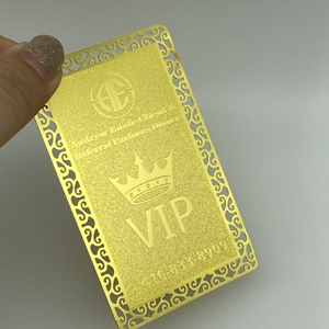 บัตรวีไอพีตัดเพชรแบบกำหนดเองนามบัตรโลหะเคลือบเงาสีทองหรูหราสำหรับแกะสลักด้วยเลเซอร์ - Product Image 5