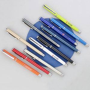 قلم جل معدني مخصص قلم حبر أسود أنيق متين مع غطاء كتابة سلسة مستلزمات مكتبية - Product Image 3