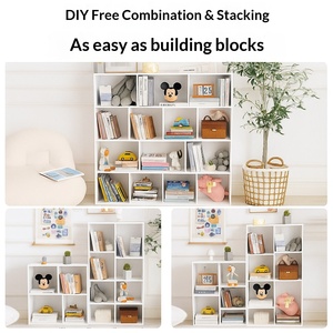 Home Bookcase <b>Wall</b>-Mounted <b>Storage</b> Cabinet Living Room <b>Storage</b> Cabinet Balcony <b>Storage</b> Cabinet Combination Grid Cabinet Side - Product Image 2