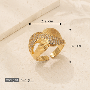 Fashion Latest Designs Gold Plated CZ Wedding Rings for Women & Men's New Model Promise Jewelry - Product Image 6