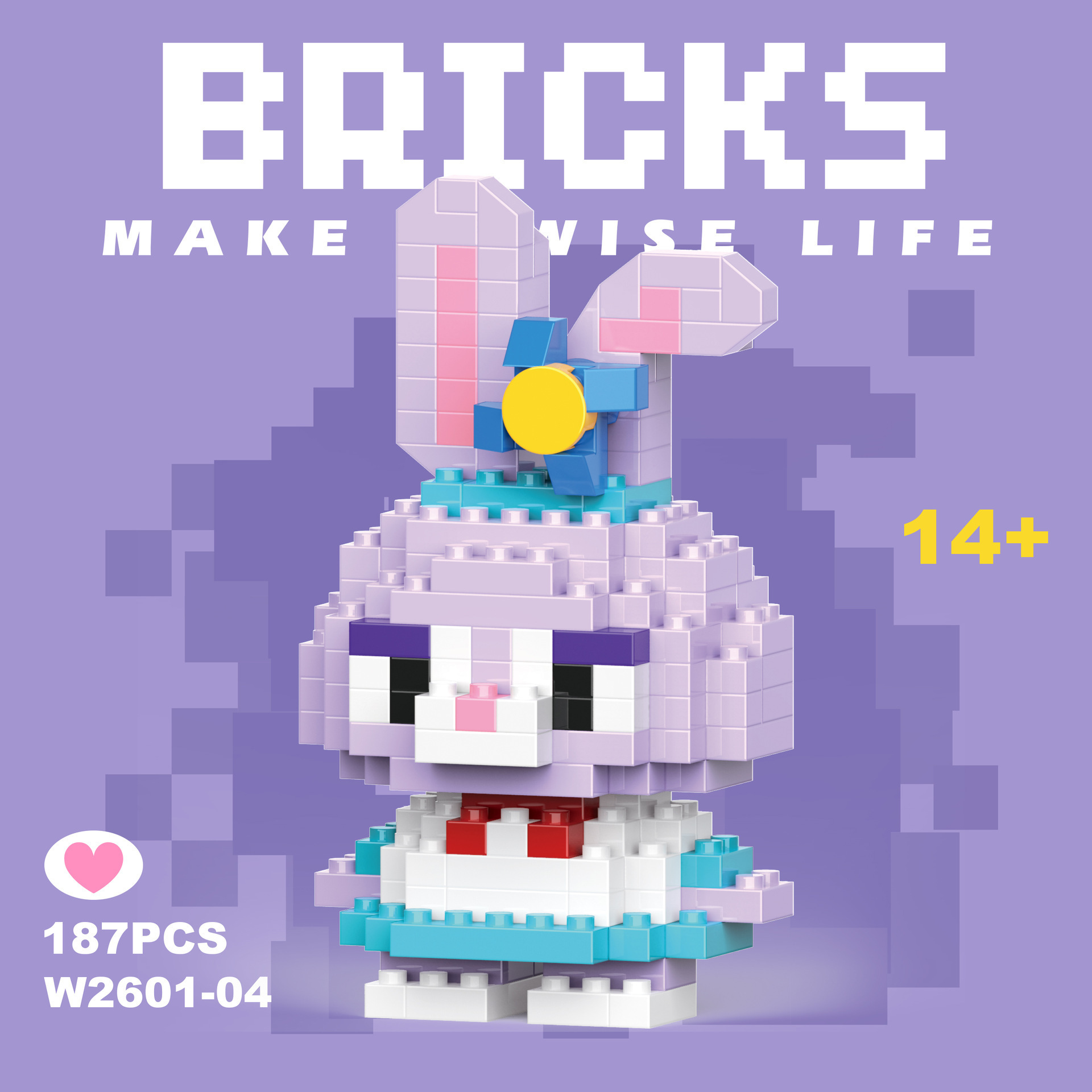 04 mini boîte de couleur lapin daidai 187pcs