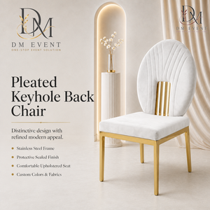 Silla de Boda de Acero Inoxidable Dorado con Respaldo Acolchado y Cojín Blanco para Banquetes y Eventos de Hotel, Asientos al por Mayor - Product Image 1