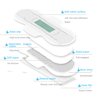 Bán Buôn Dùng Một Lần Cotton Thoáng Khí Vệ Sinh Khăn Ăn Cho Phụ Nữ Hấp Thụ Nhanh Chóng Kinh Nguyệt Pad Giao Hàng Nhanh Chóng Cổ Phiếu - Product Image 5