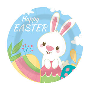 Juego de Vajilla Desechable con Diseño de Conejo de Dibujos Animados para Fiesta de Cumpleaños, Platos y Vasos de Papel, Ambiente Festivo de Pascua - Product Image 5