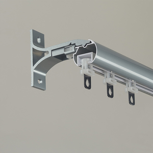 Traverse hiện đại máy sản xuất tùy chỉnh kim loại recessed Roman <span class=keywords><strong>Curtain</strong></span> Rod Hợp kim nhôm với góc cho phòng khách trang trí - Product Image 4