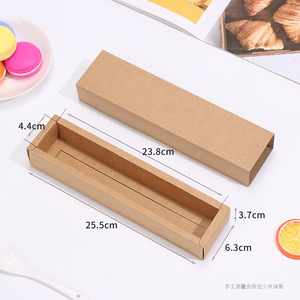 Kurabiye çikolata hamur işleri ve kek için ambalaj için gıda için Kraft kağıt uzun Pull-Out Macaron kutusu çekmece kutusu - Product Image 4