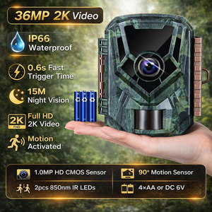 Caméra de chasse avec capteur CMOS 36MP, vision nocturne, contrôle à distance par application, stockage cloud, IP66, caméra pour la faune, vidéo 2K, détection de mouvement - Product Image 2