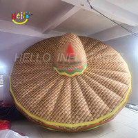 Modèle publicitaire gonflable personnalisé Chapeau de paille cactus gonflable pour la décoration d'événements
