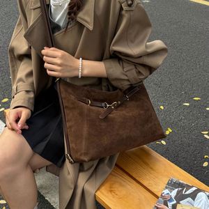 Retro Suede Women's Tote Bag, Large Capacity Multifunctional Three Use <b>Backpack</b>, Niche Designer Crossbody Bag - Product Image 4