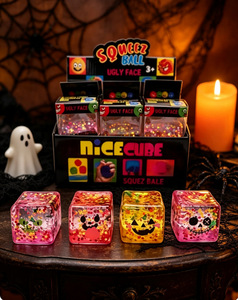 Lot de 12 pièces/boîte – Jouets Squishy d'Halloween en forme de Dumpling, Fantôme, Citrouille, Mystère, à presser, avec paillettes, Boîte Mystère, Jouet Squishy - Product Image 5