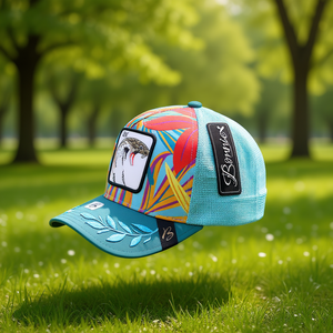 Casquette de camionneur BonnieX en tissu maillé, 6 panneaux, broderie, printemps-été, unisexe, adulte, respirante, imperméable - Product Image 2