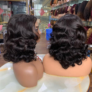 Perruque en cheveux humains Super Double Drawn de 14 pouces, Ondes Océaniques, avec closure en dentelle 5x5, Cheveux Humains Authentiques - Product Image 1