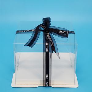 Molto <span class=keywords><strong>facile</strong></span> da montare scatola trasparente usa e getta per cibo torta fiore scatola Engangsklar 2 parti in 1 scatola torta per regalo - Product Image 3