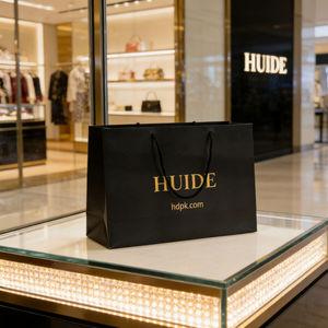 Emballage de vêtements de luxe biodégradable et recyclable sur mesure avec des sacs en papier personnalisés avec votre propre logo pour les petites entreprises - Product Image 2