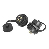 Conector USB2.0 Industrial de Montaje en Panel Lshitech M25.2mm IP67, Resistente a Altas Temperaturas, Polvo y Agua