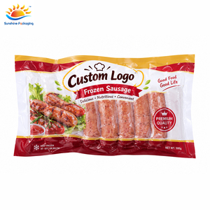 Custom <strong>Printed</strong> Heat Seal PA Nylon Frozen Food <strong>Meat</strong> Cooked Breakfast Hot Dog Sausage Packaging Vacuum Bags - Product Image 1