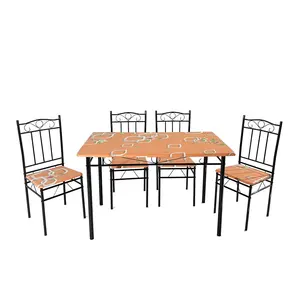 Hot sale Cheap 5 Piece DS-024P Wood Dining Table Set Metal Item Style Room Furniture living room used DS-024P