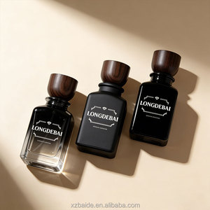 Custom Black square <b>Perfume</b> <b>Bottle</b> 30ml 50ml 100ml Wood Cap Empty Crimp Glass <b>Perfume</b> <b>Bottles</b> with Box Packaging - Product Image 2